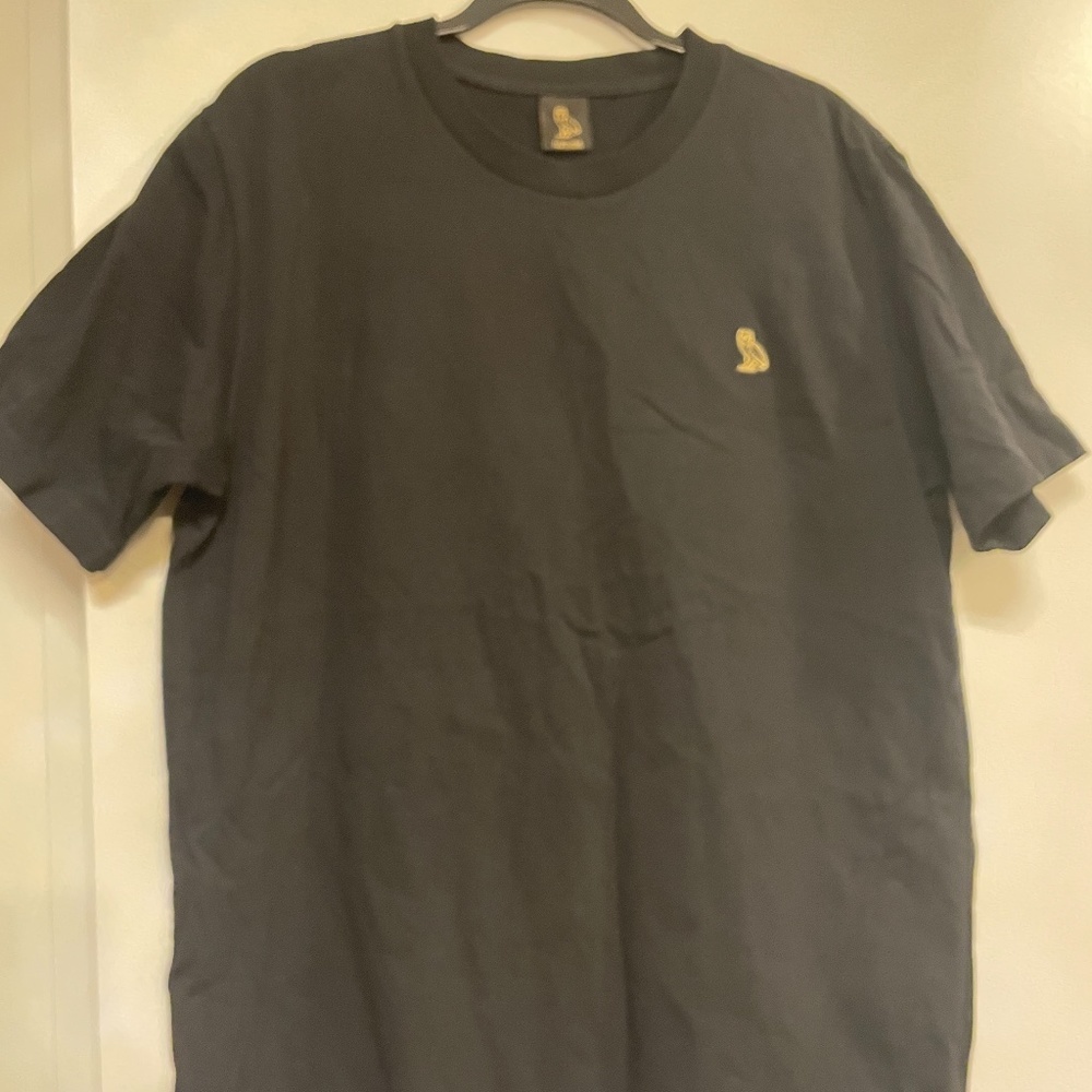 OVO - October’s Very Own Black Shortsleeved Shirt Gold Owl SIZE Extra Large
